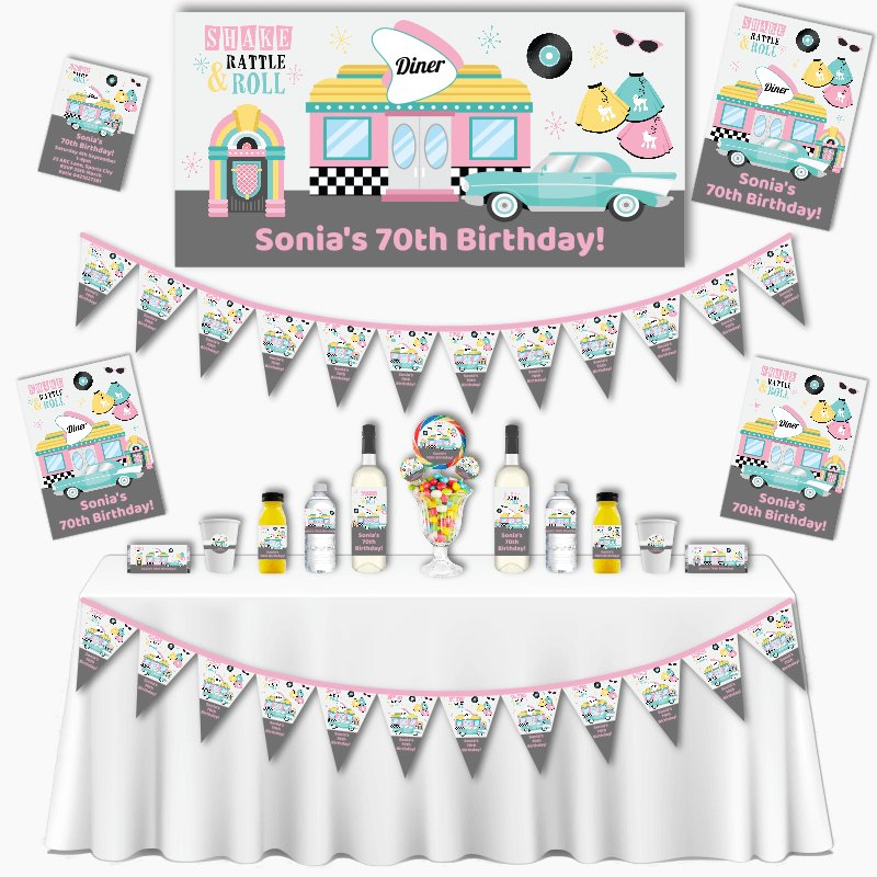 Personalised 1950s Rock &amp; Roll Grand Party Pack