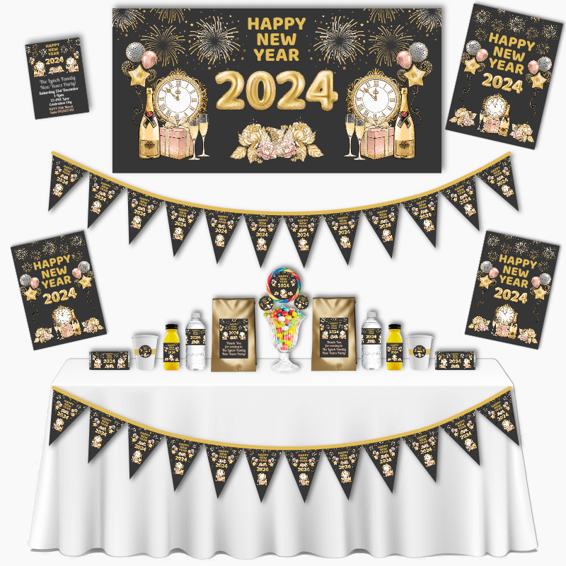 Charcoal, Gold &amp; Rose Pink Grand New Years Party Pack