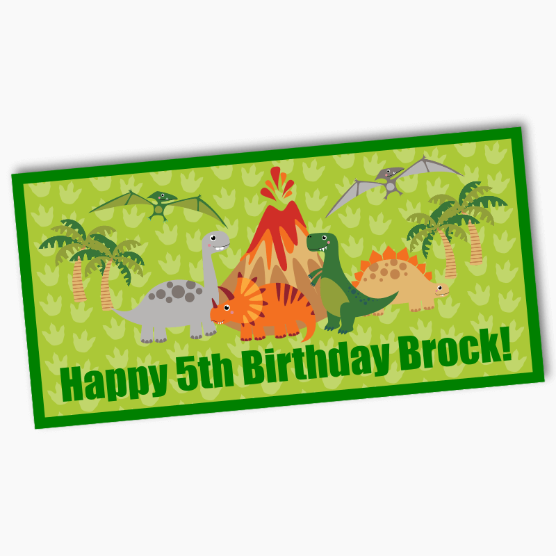 Personalised Dinosaur Birthday Party Banners