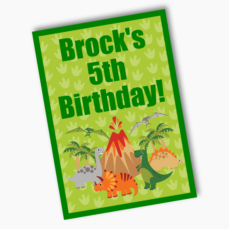Personalised Dinosaur Birthday Party Posters