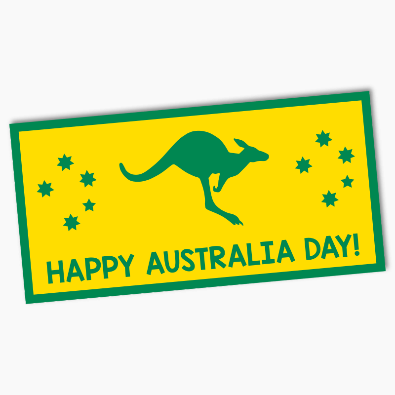 Green &amp; Gold Kangaroo Australia Day Party Banners