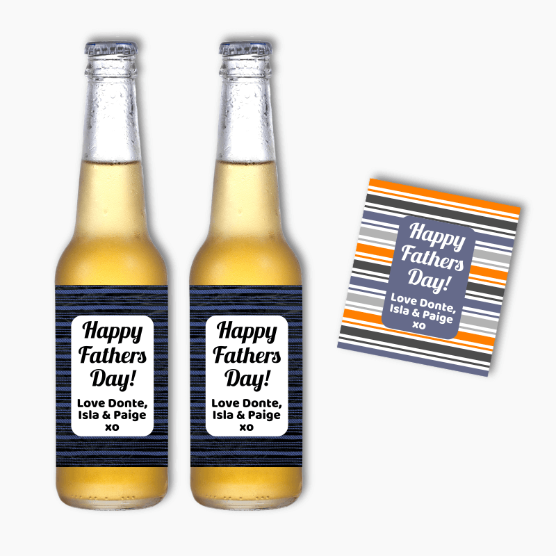 Personalised Happy Fathers Day Gift Beer Labels