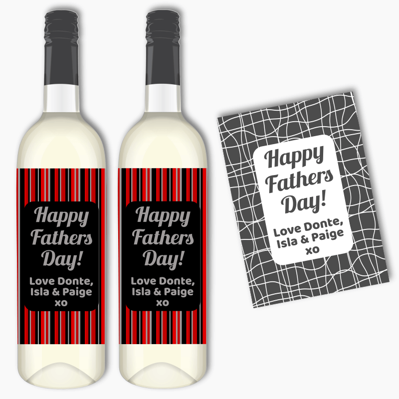 Personalised Happy Fathers Day Gift Wine Labels