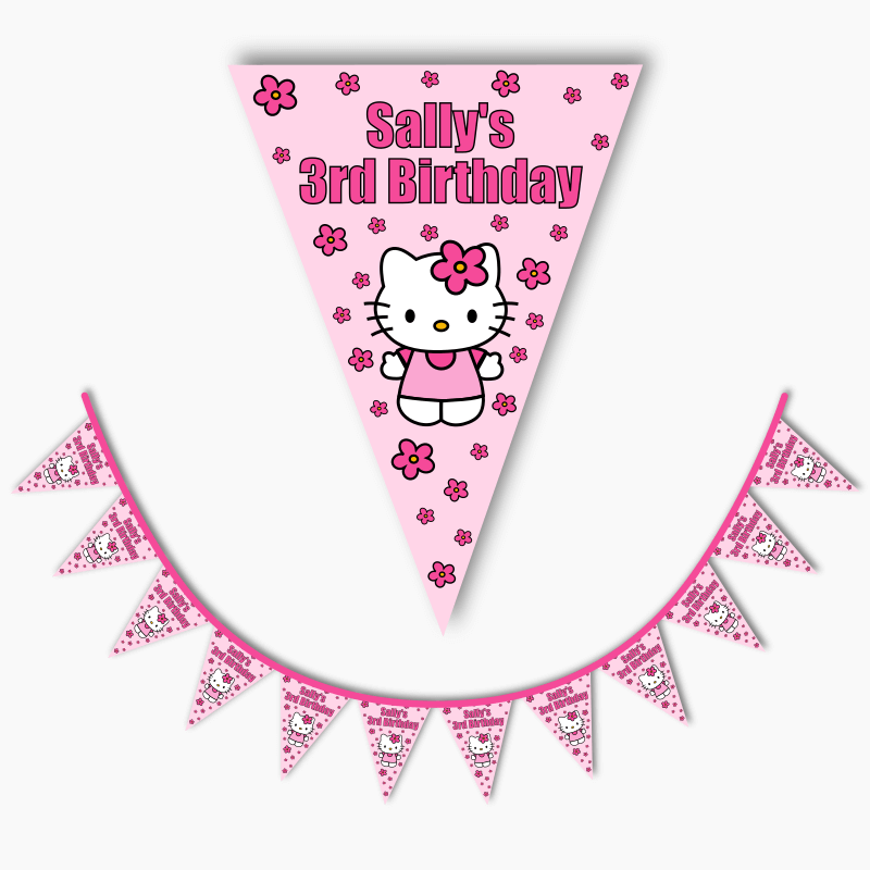 Personalised Hello Kitty Party Flag Bunting