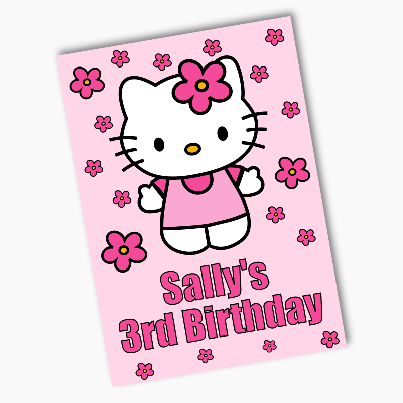 Personalised Hello Kitty Birthday Party Posters
