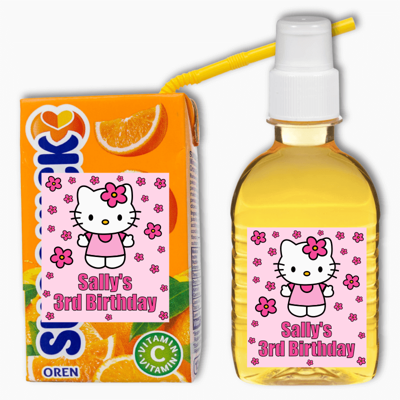 Hello Kitty Birthday Party Rectangle Drink Labels