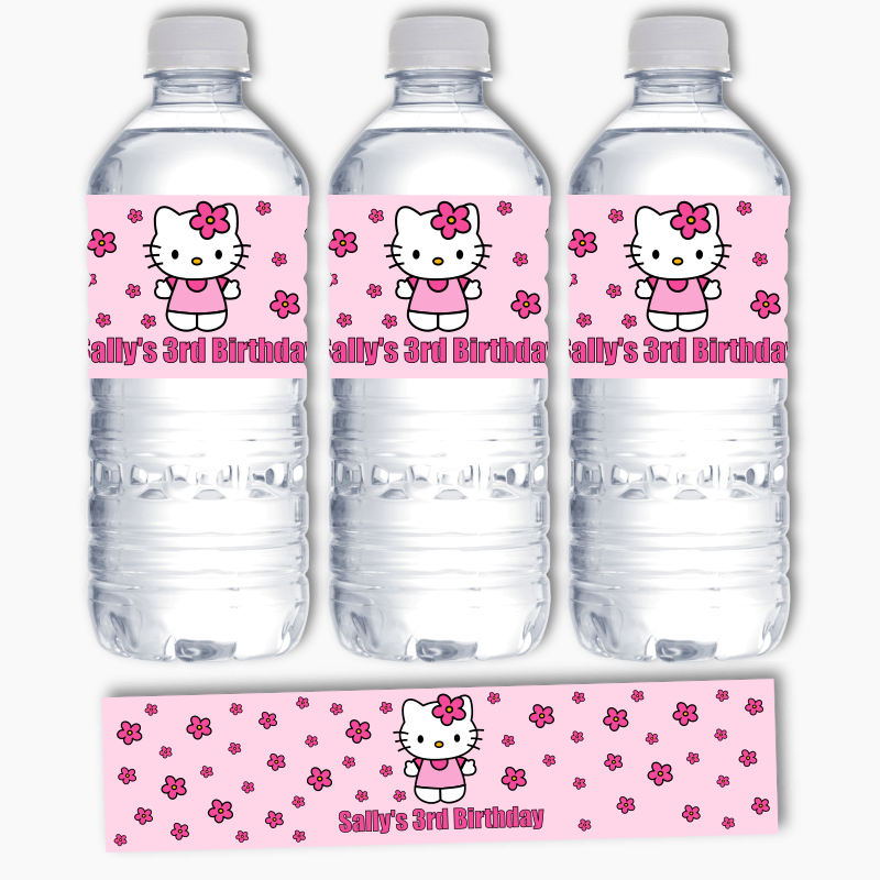 Personalised Hello Kitty Party Water Labels