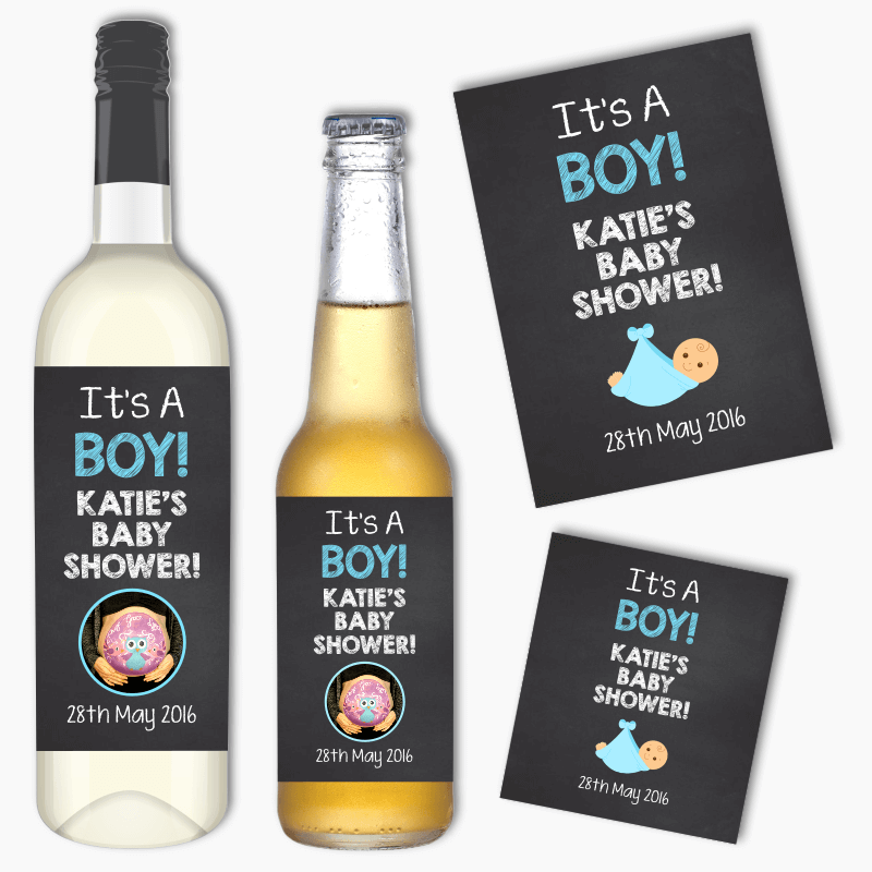 'Its a Boy' Baby Shower Wine & Beer Labels
