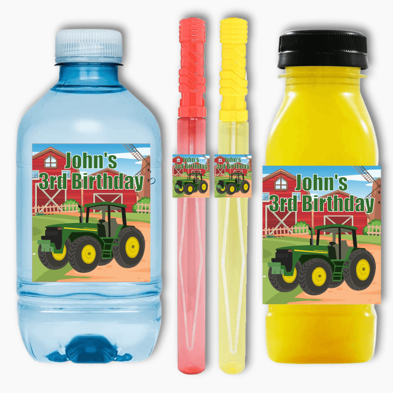 John Deere Tractor Birthday Party Rectangle Favour Stickers