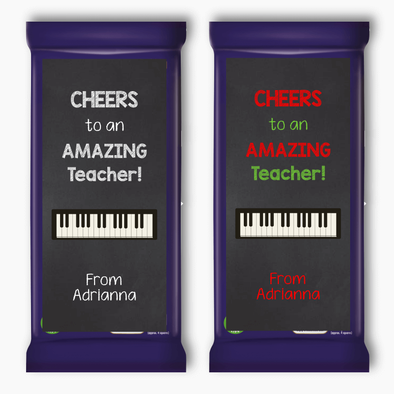 Keyboard Teachers Gift Cadbury Chocolate Labels