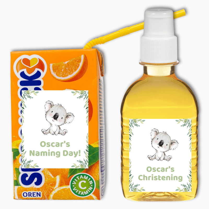 Koala Bear Party Rectangle Favour Stickers