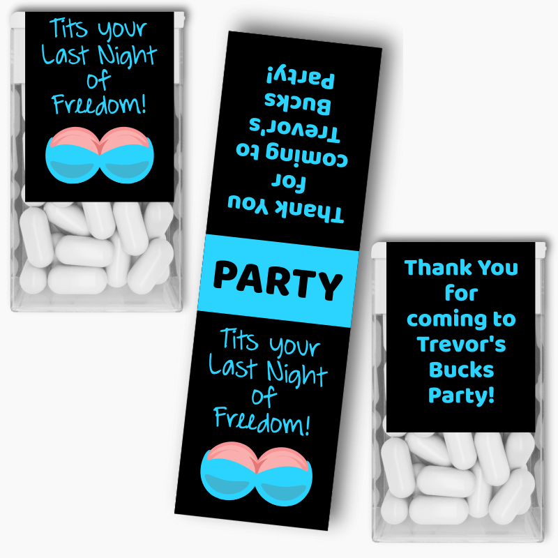 Personalised Last Night of Freedom Bucks Party Tic Tac Labels
