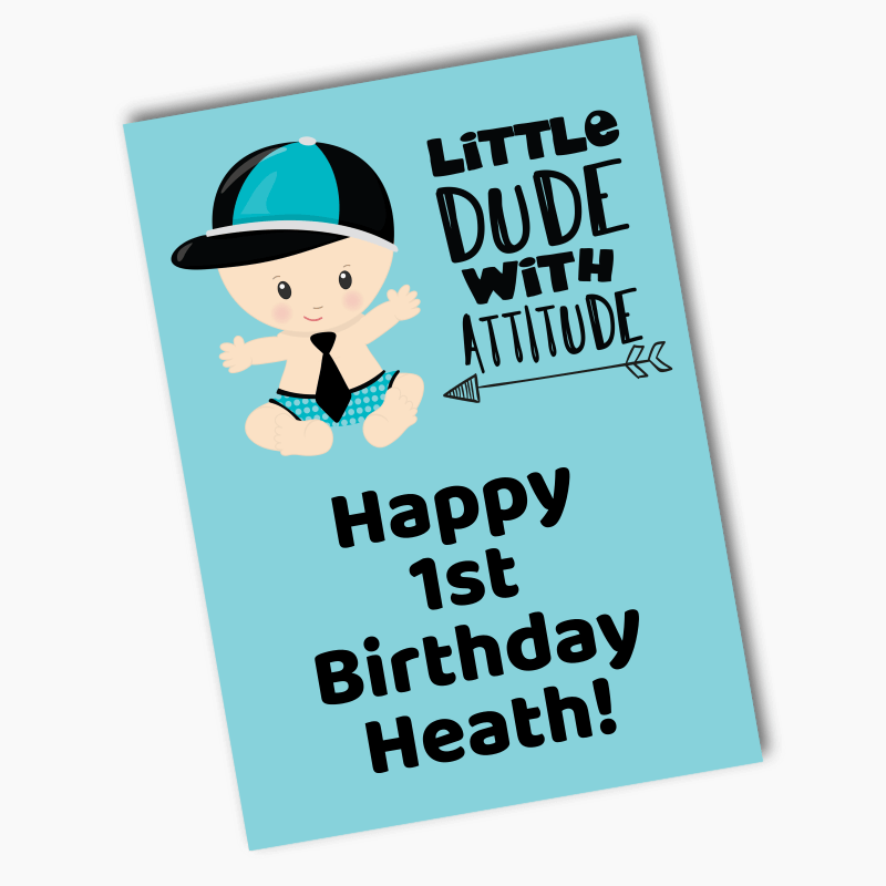 Personalised Little Dude with Attitude Party Posters