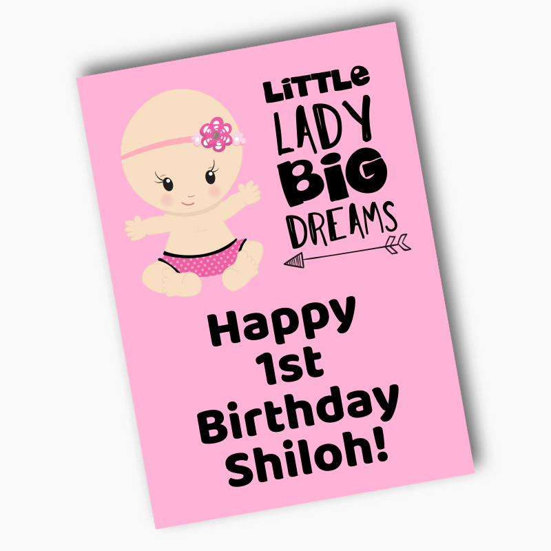 Personalised Little Lady Big Dreams Party Posters