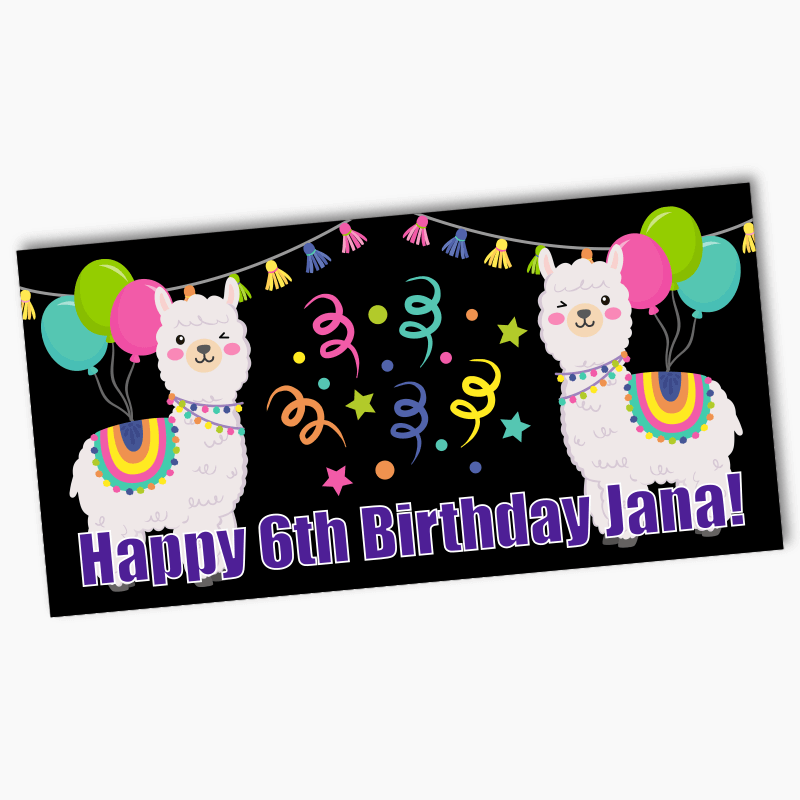 Personalised Llama Birthday Party Banners