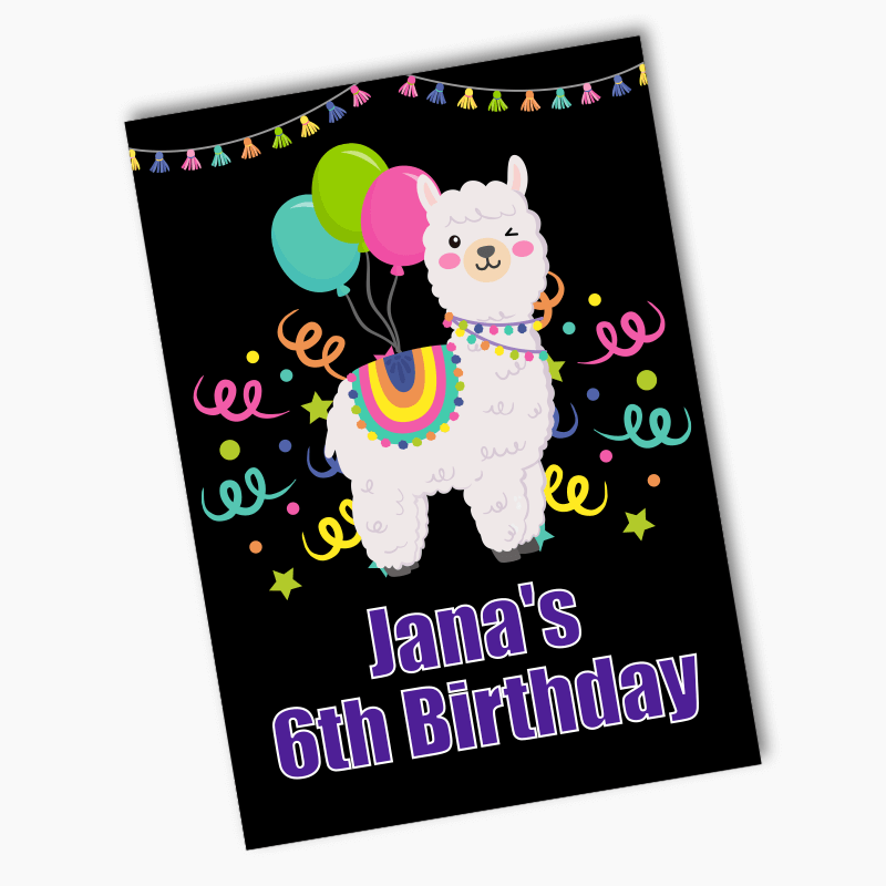 Personalised Llama Birthday Party Posters