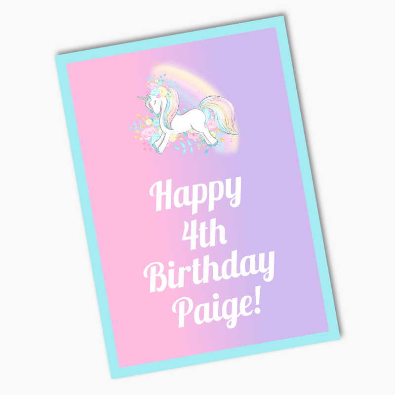 Personalised Magical Unicorn Birthday Party Posters
