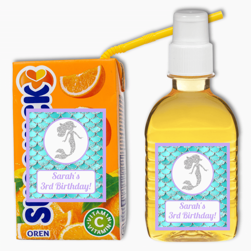 Mermaid Scales Birthday Party Rectangle Favour Stickers