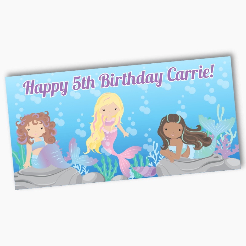Personalised Mermaids Birthday Party Banners