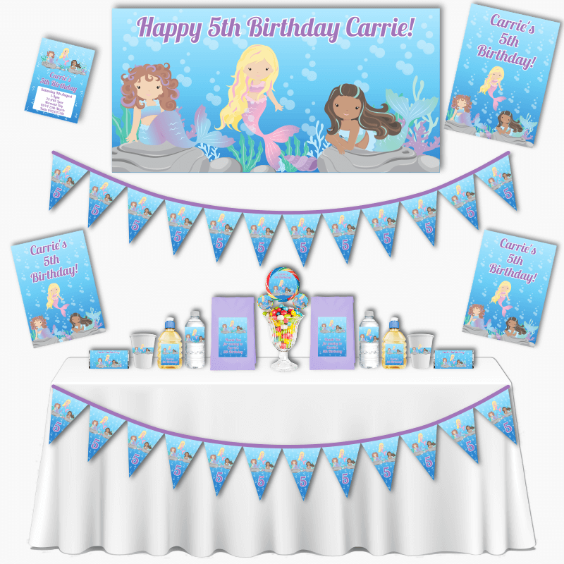 Personalised Mermaids Grand Birthday Party Pack