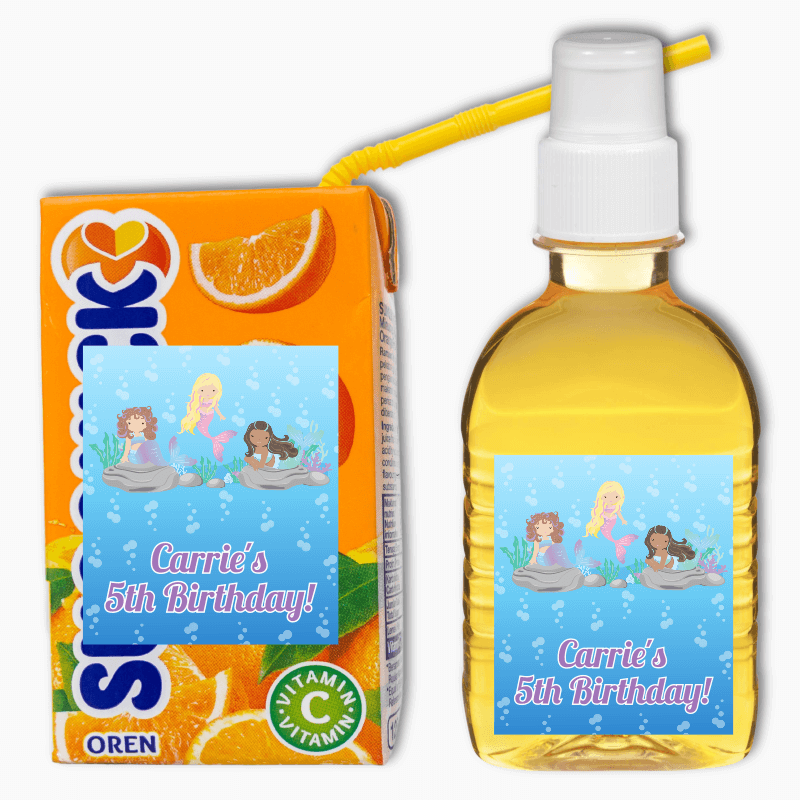 Mermaids Party Rectangle Favour Stickers