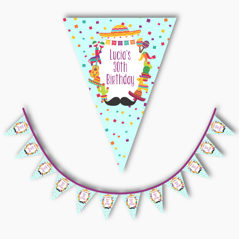 Personalised Mexican Fiesta Party Flag Bunting