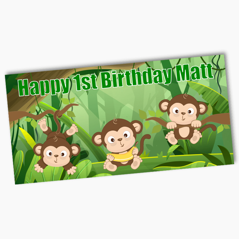 Personalised Monkey Birthday Party Banners