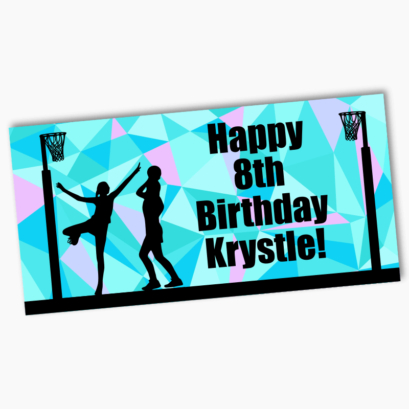Personalised Netball Birthday Party Banners