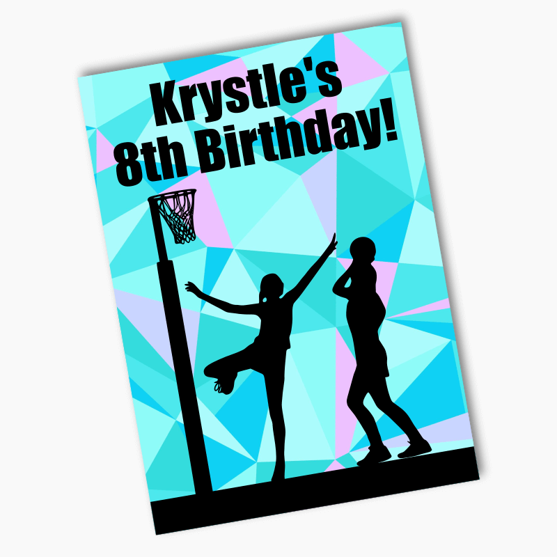 Personalised Netball Birthday Party Posters