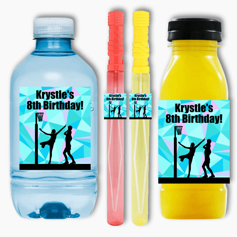 Netball Birthday Party Rectangle Favour Stickers