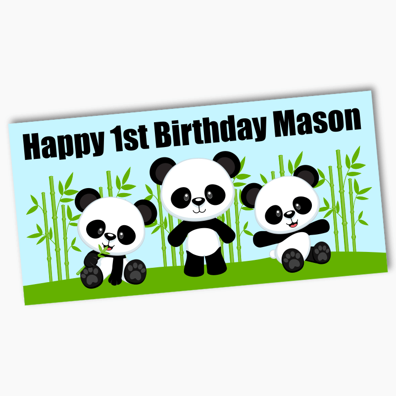 Personalised Panda Birthday Party Banners