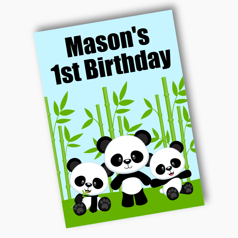 Personalised Panda Birthday Party Posters