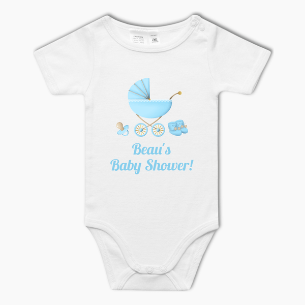 Blue Vintage Pram One-Piece Outfit - Custom Baby's Romper - Katie J ...