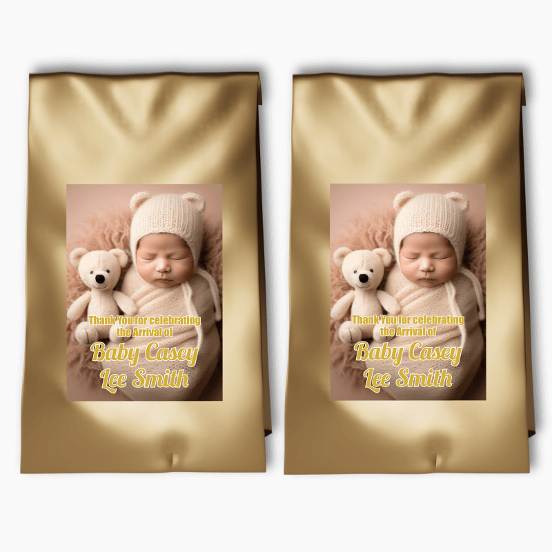Personalised Baby Welcome Party Bags & Labels