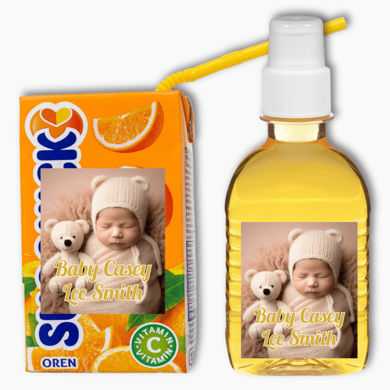 Personalised Baby Welcome Rectangle Stickers with Photo