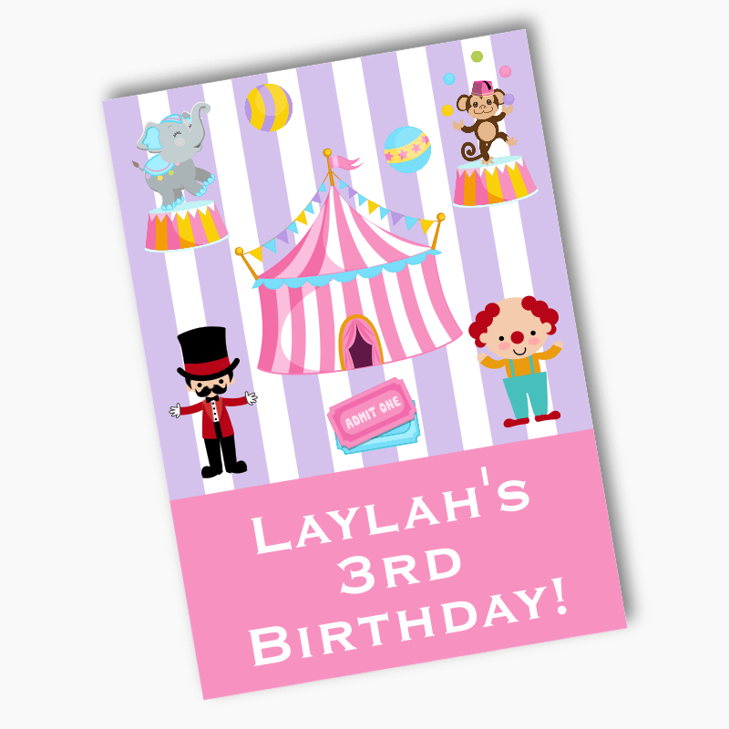 Personalised Carnival Birthday Party Posters - Red & Black