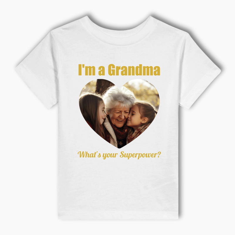 Personalised Grandma Superpower Photo T-Shirt