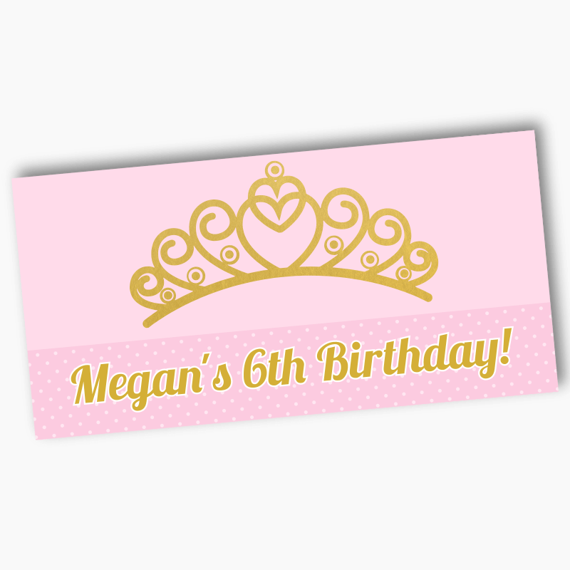 Personalised Princess Tiaras Party Banners