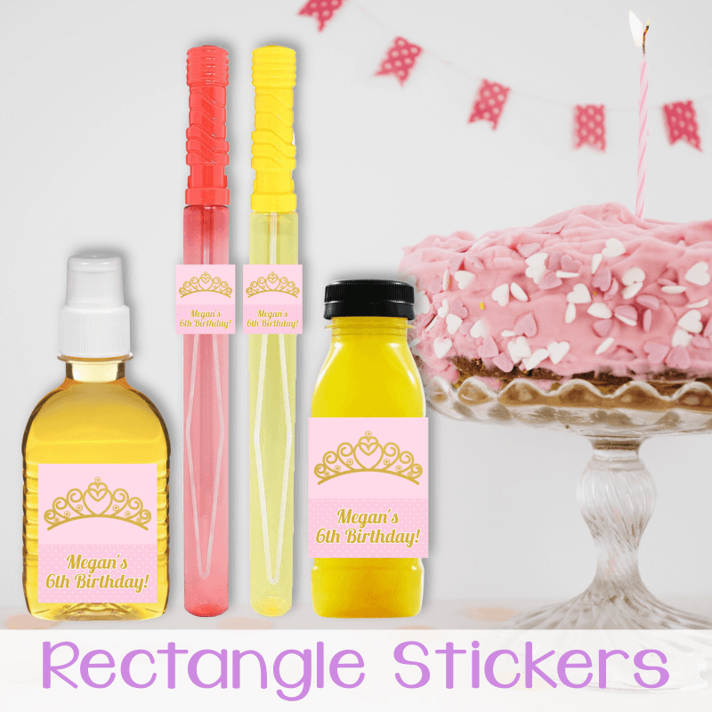 Custom Rectangle Juice and Bubble Wand Labels