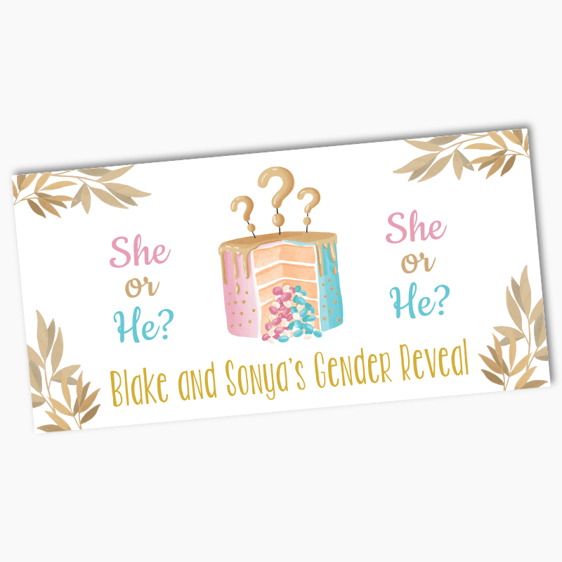 Personalised Pinata Cake Gender Reveal Party Banners