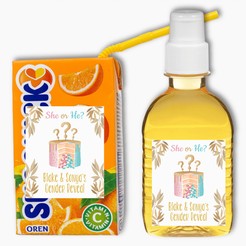 Pinata Cake Gender Reveal Party Rectangle Favour Stickers