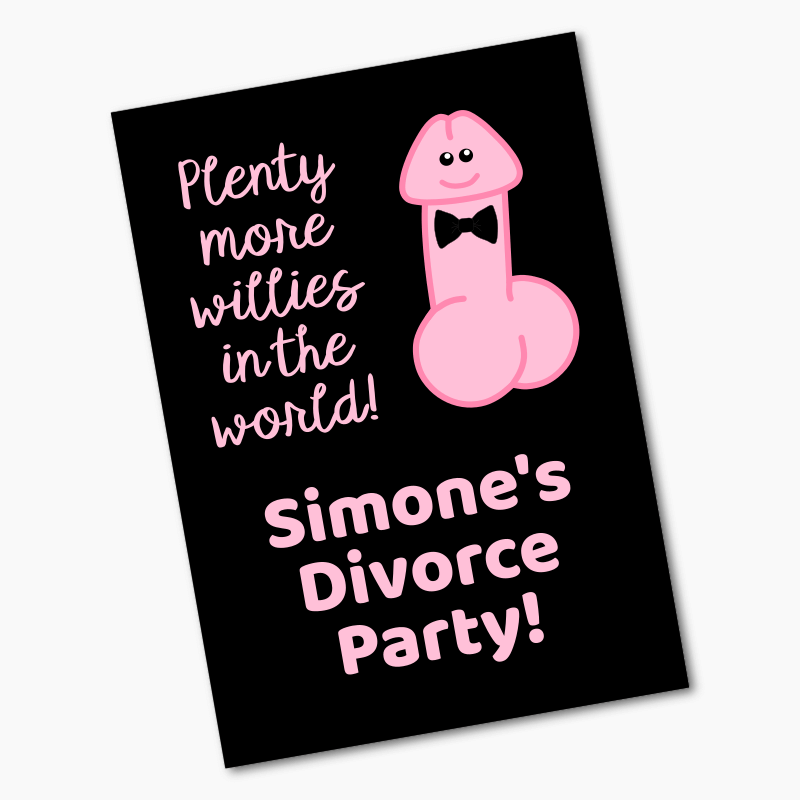 Personalised Plenty More Willies Divorce Party Posters