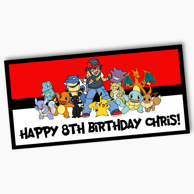 Personalised Pokemon Birthday Party Banners