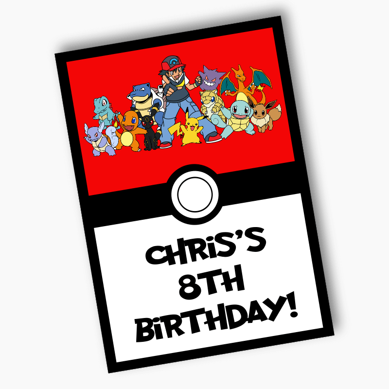 Personalised Pokemon Birthday Party Posters