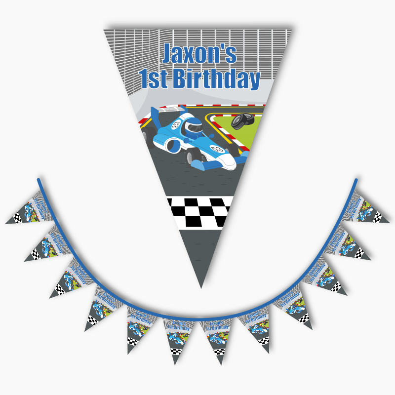 Personalised Race Car Party Flag Bunting