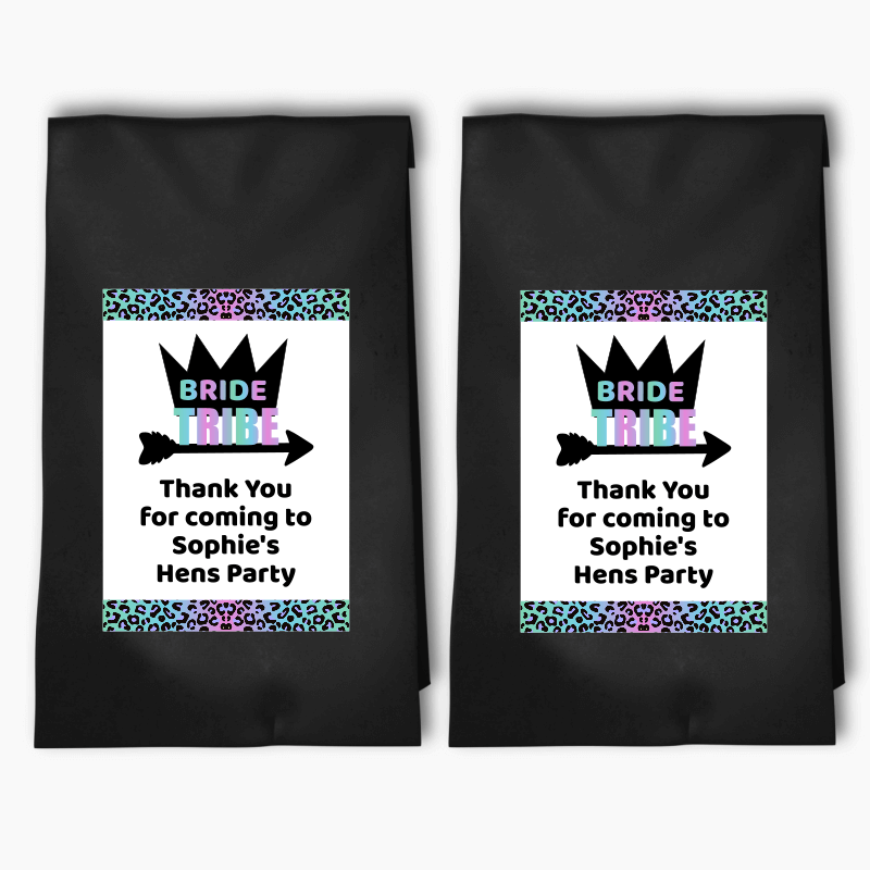 Personalised Rainbow Bride Tribe Hens Party Bags & Labels