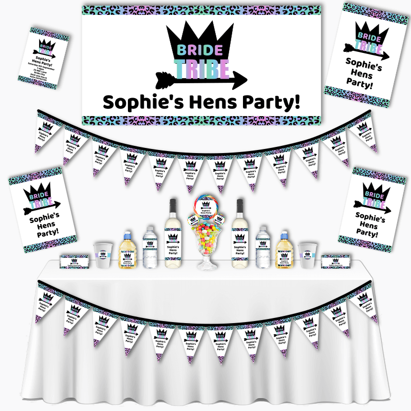 Personalised Rainbow Bride Tribe Grand Hens Party Pack