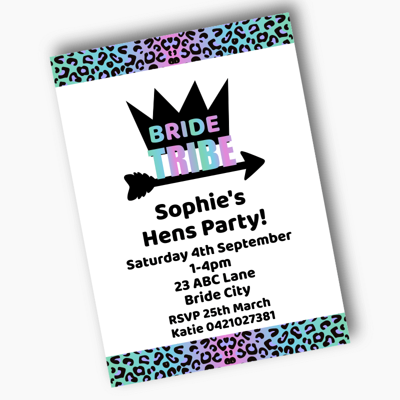 Personalised Rainbow Bride Tribe Hens Party Invites