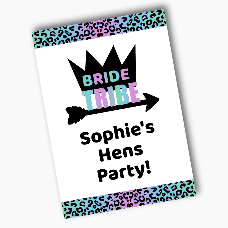 Personalised Rainbow Bride Tribe Hens Party Posters