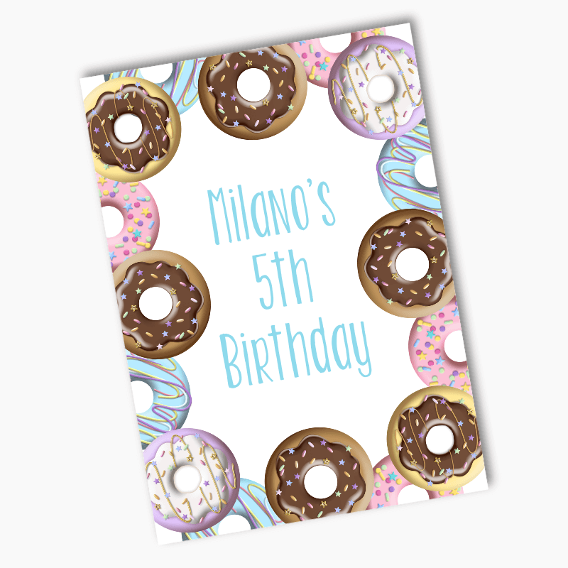 Personalised Rainbow Donut Party Posters